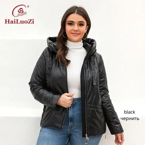 HaiLuoZi Spring Autumn Women's Jacket Casual Fashion Side Zipper Plus.