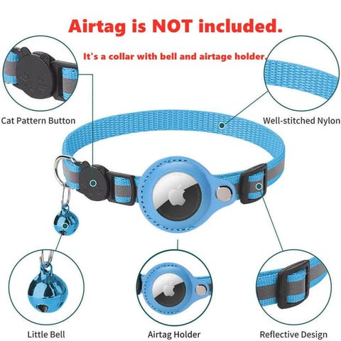 Reflective Airtag Case Collar for Cats and Dogs.