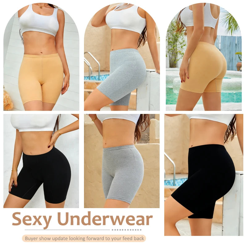 Women’s Seamless Cotton Boxer Shorts – High-Waist, High-Stretch | Soft &amp; Breathable | Sport Boyshorts | S–2XL