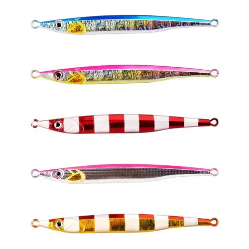 5PC Metal Jig Fishing Lure 60g-180g Swimbait 3D Laser Wobbler Pike