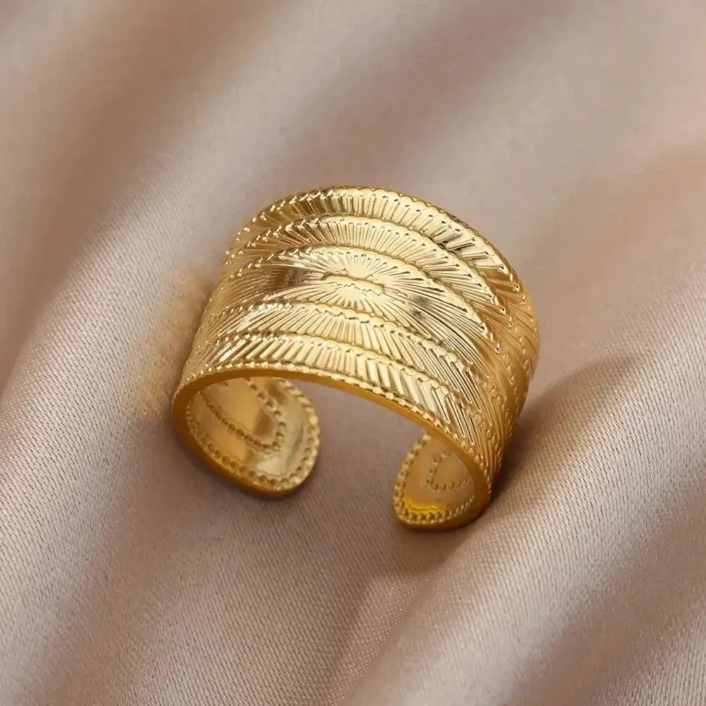 Stainless Steel Rings for Women Gold Color Never Fade Luxury Classic rings wedding couple rings Jewelry Free Shipping