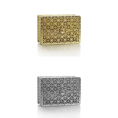 2 PCs Mini Treasure Storage Jewelry Box Silver-color Hollow Flower Pattern Jewelry Case Boxes for Necklace Earring Ring 2030