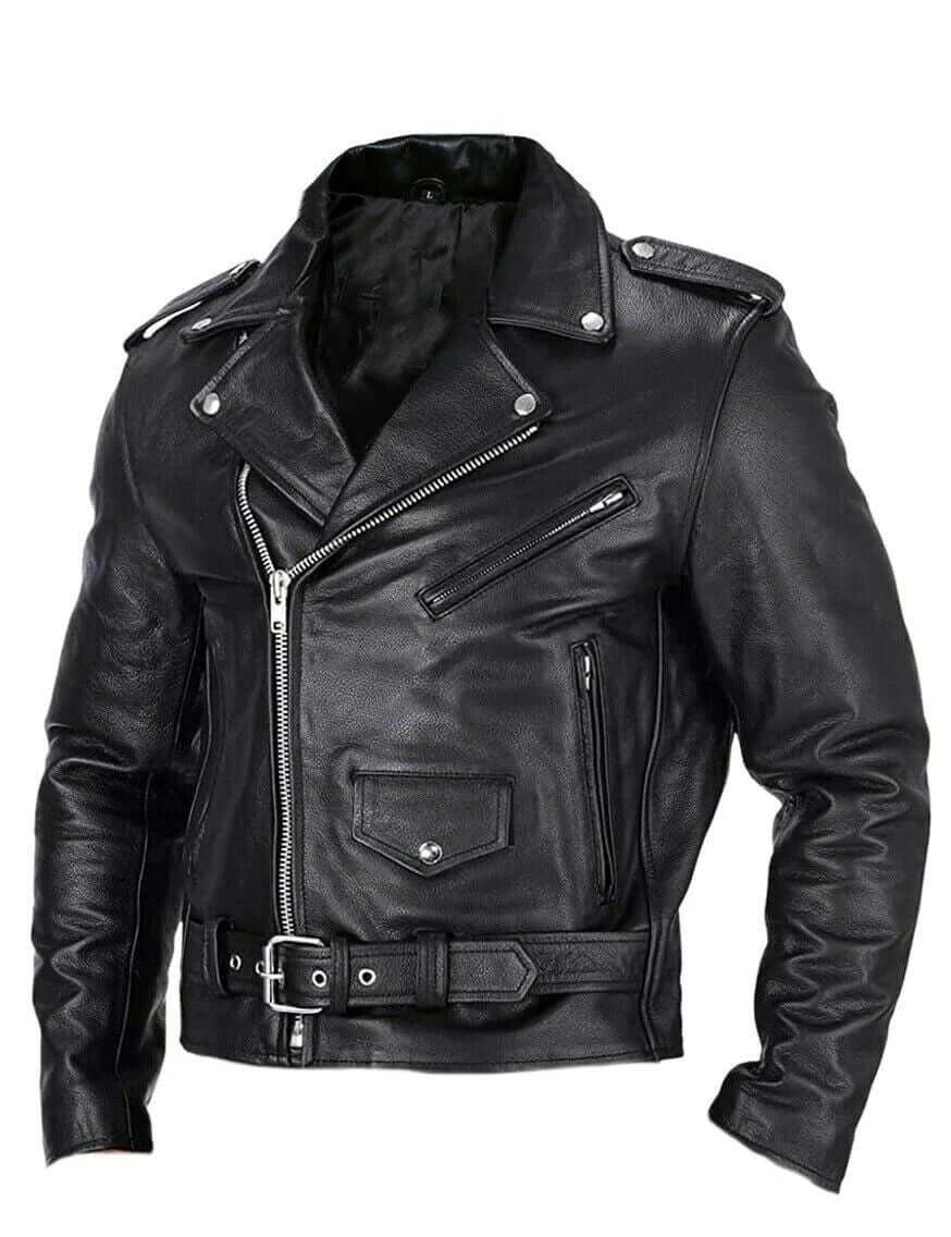 slim fit leather motorcycle jacket
