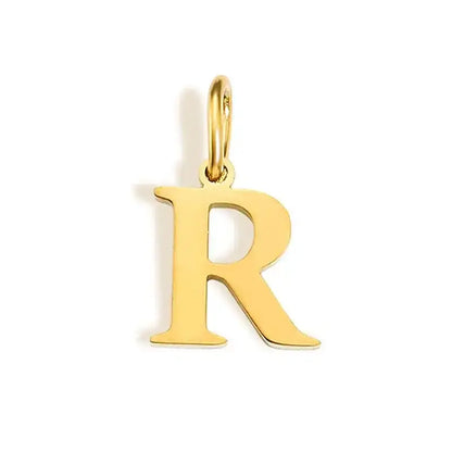 26 Letter Alphabet Initial 10mm Charm Pendant Jewelry Gold Stainless Steel Simple PVD Plated DIY Necklace Bracelet Jewelry