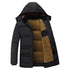 Mens Winter Cotton Jackets Mens Fashion Casual Slim Hooded Large Size