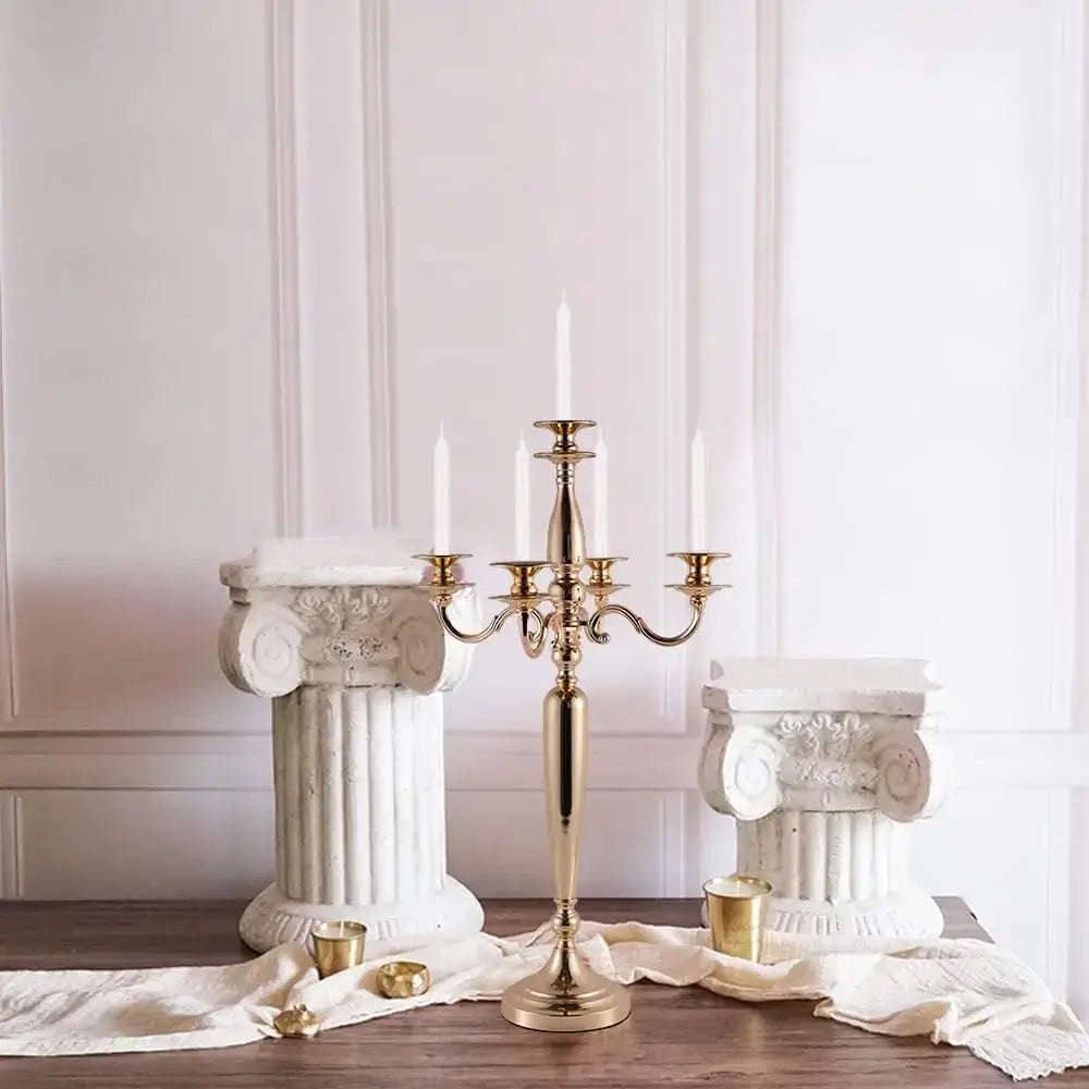 5-Light Metal Candelabra, 28.5-Inch Tall