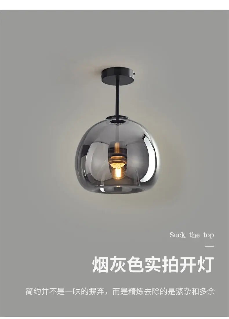 Modern Glass Globe Pendant &amp; Ceiling Light