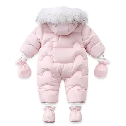 winter newborn down romper