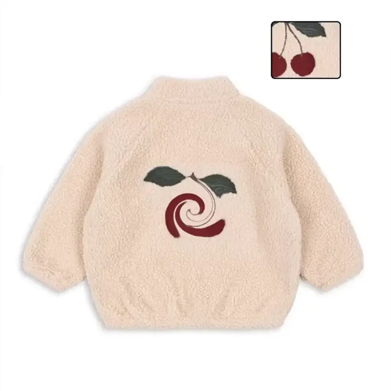 2025 KS Brand Winter Baby Boys Lambswool Jackets Cartoon Dinosaur Anchor Coats Kids Clothes Girls Cherry Jacket Beetle Outerwear