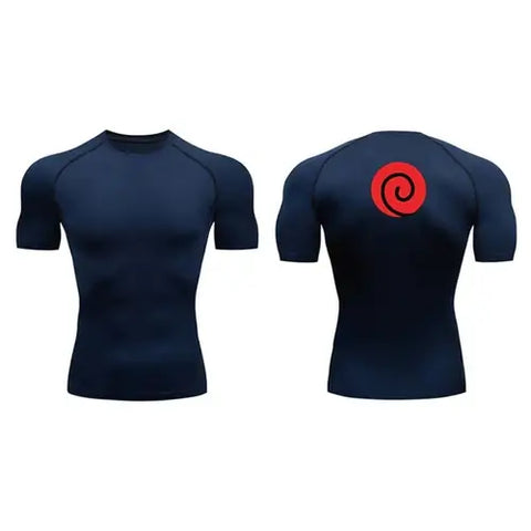 Anime Compression Shirt Men Quick-Dry Running Sports Shirts Fitness