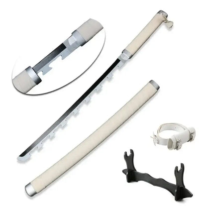 80cm Demon Slayer Katana Bamboo Blade Role-playing Weapons Props Halloween Costume Props with Belt and Sword Holder