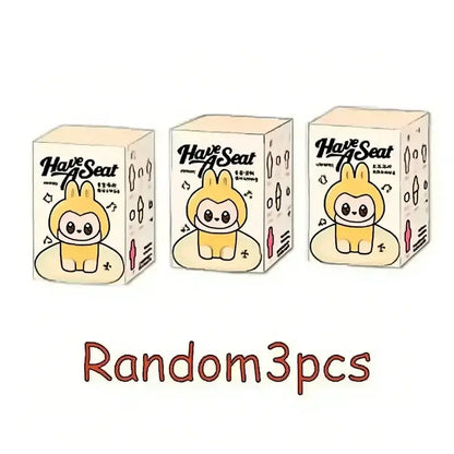 Cute 2abb Sit Party Series Surprise Blind Box Plush Vinyl Doll Replica Toy Keychain Collection Decoration Birthday Gift