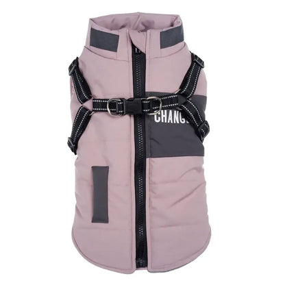 Pet Dog Jacket With Harness Winter Dog Clothes For Small Large Dogs Warm Waterproof Pet Coat Chihuahua Clothing Puppy Costumes