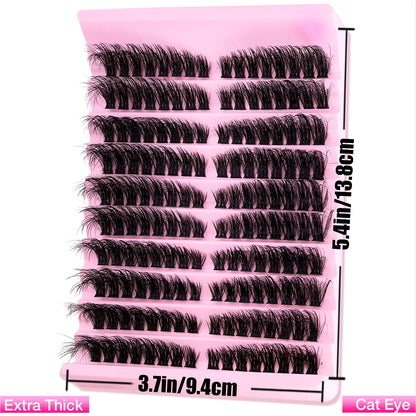 Eimny Individual Cluster Lashes – 160pcs | 8–16mm Mixed Tray | 80D–100D Volume | DIY Eyelash Extensions | Natural Look