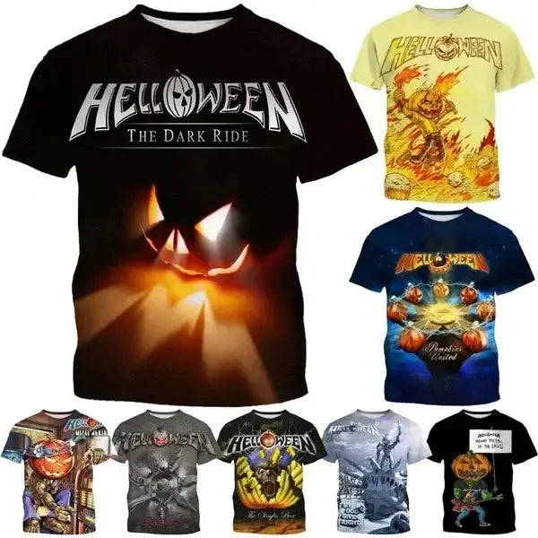 Halloween 3D Print Sports Quick Dry Breathable Men T-shirt Outdoor Street Party Casual Fashion Parent-child Outfits Short Sleeve