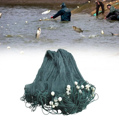 33 FT Handmade Fishing Cast Net Mesh Cast Nylon Net Fishing Equipment Hand Cast Netting with PVC Foam Float For Lake Sea River