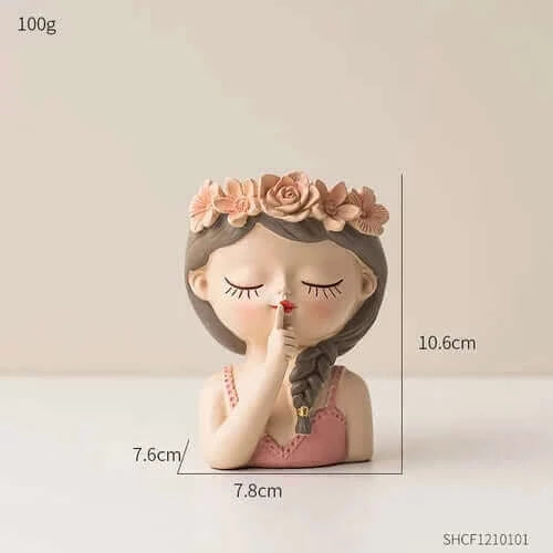 Nordic Flower Pots Cute Girl Decorative Planters Succulents Cactus