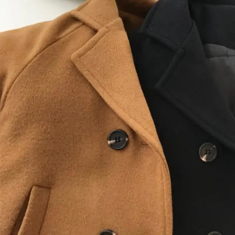 Kids’ Double-Breasted Lapel Coat