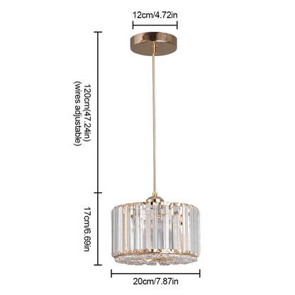 GreeLustr Modern Crystal Pendant Light, Black or Gold