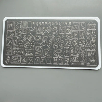 XMQ Nail Art Stamping Plates - Floral &amp; Line Designs