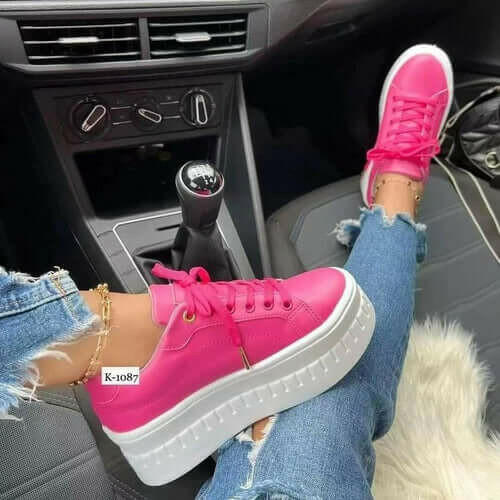 Casual Platform Women's Shoes Flat Womens Sneakers.