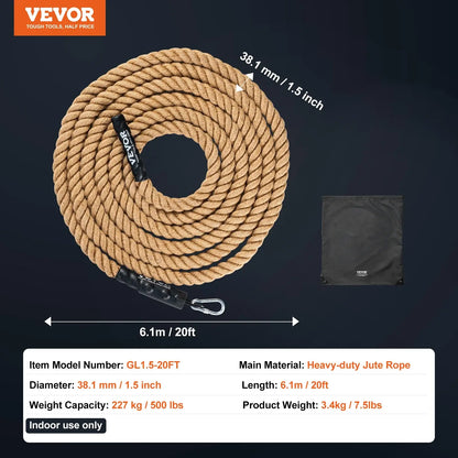SucceBuy 10-30FT Gym Climbing Rope Gym Fitness Training Rope Gym Exercise Workout Rope for Adults, Climbing Rope for Fitness