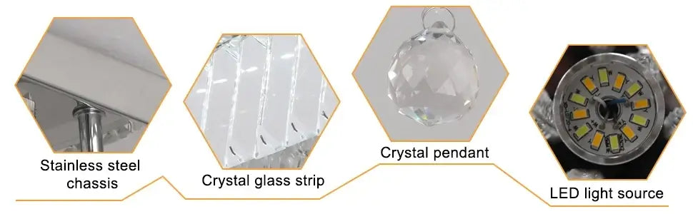 Square Crystal Raindrop LED Ceiling Chandelier