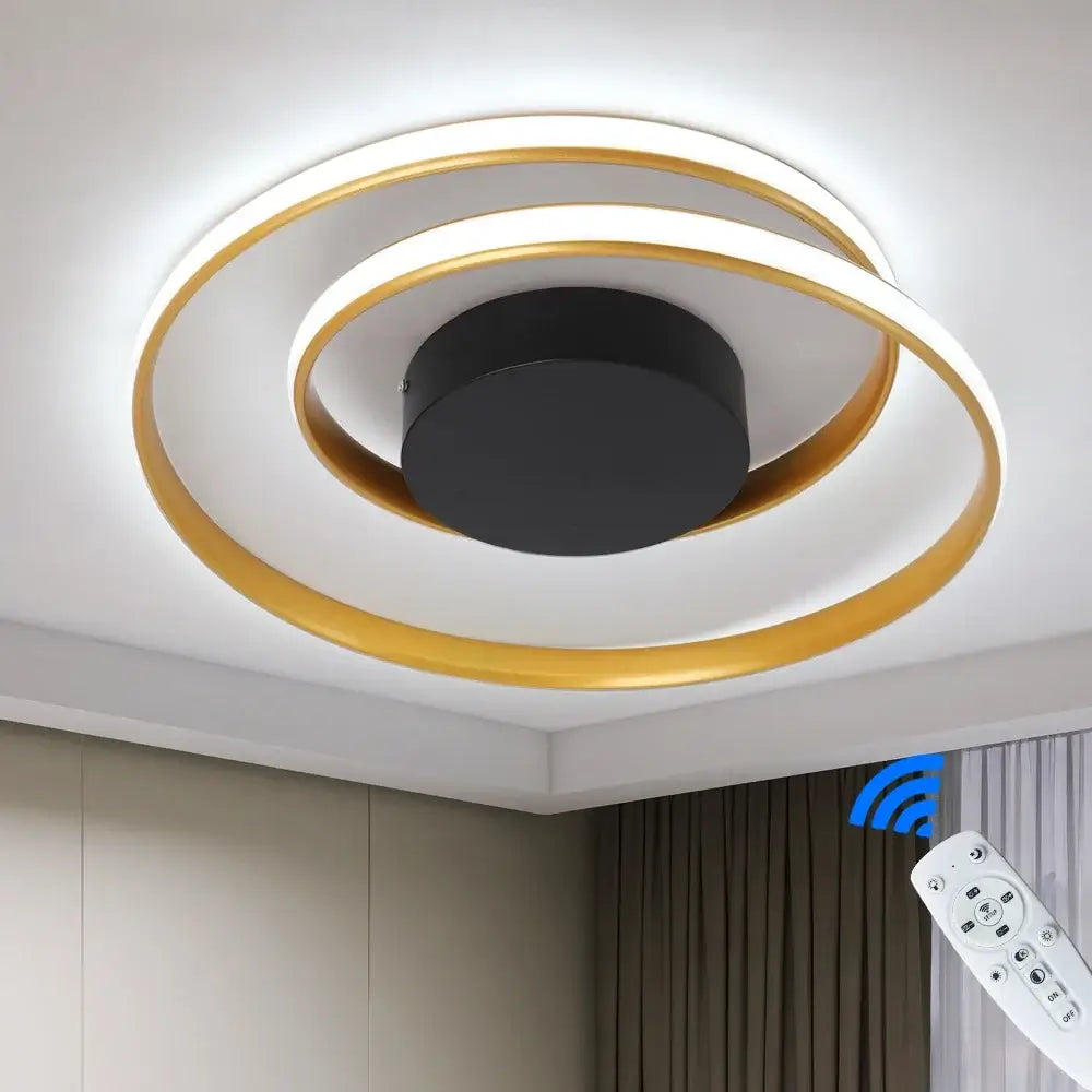 GreeLustr Dimmable LED Flush Mount Chandelier, Gold, White or Black