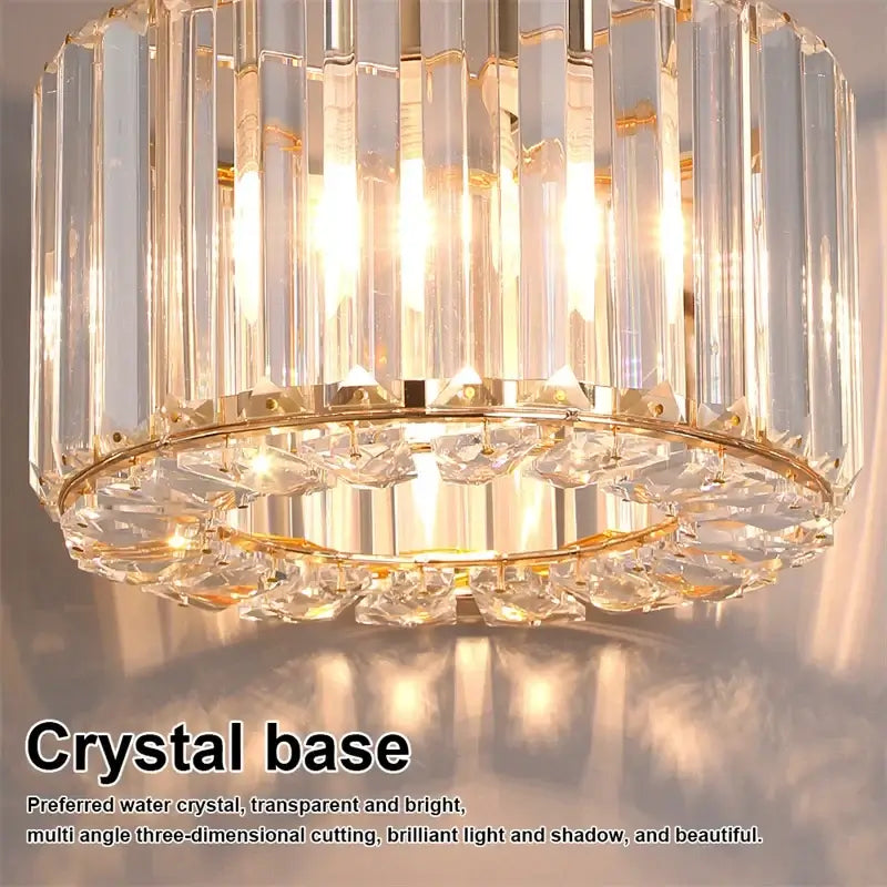 GreeLustr Modern Crystal Pendant Light, Black or Gold
