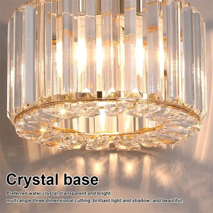 GreeLustr Modern Crystal Pendant Light, Black or Gold