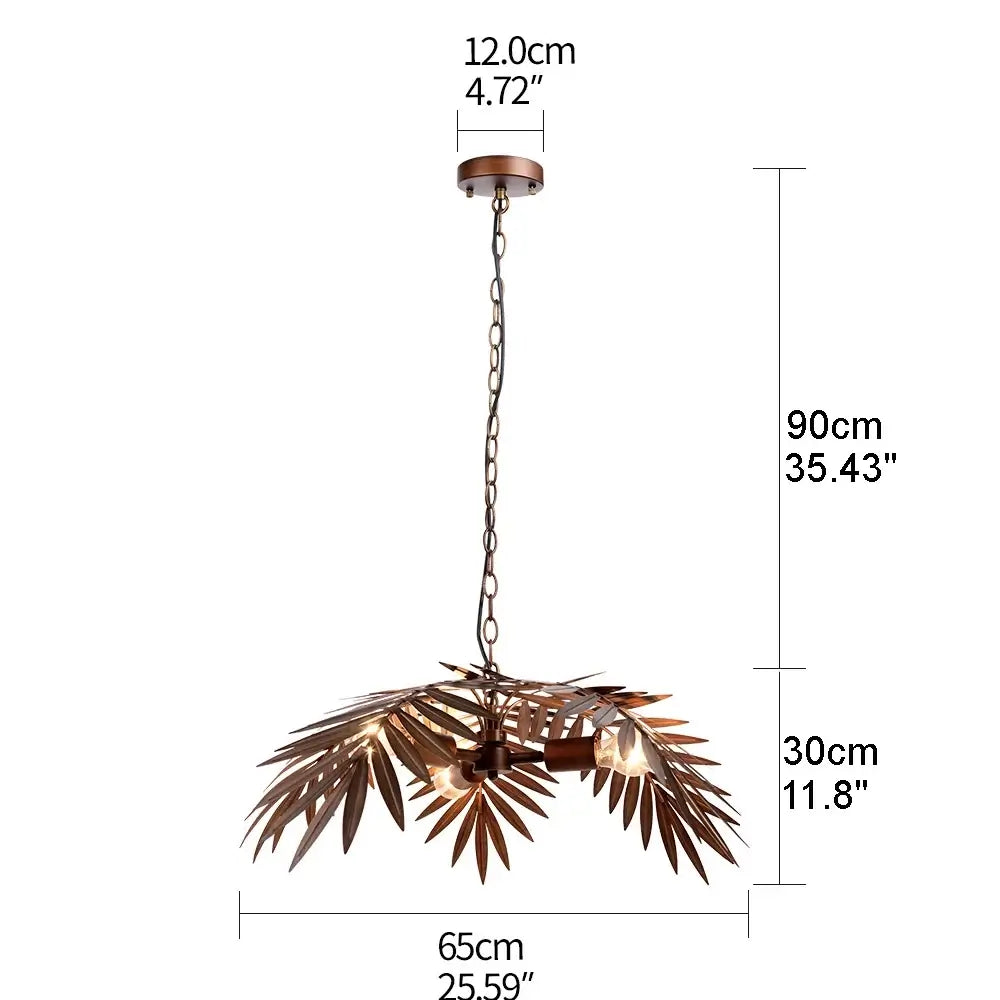 Boho Metal Palm Leaf Chandelier &amp; Ceiling Light