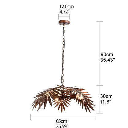 Boho Metal Palm Leaf Chandelier &amp; Ceiling Light