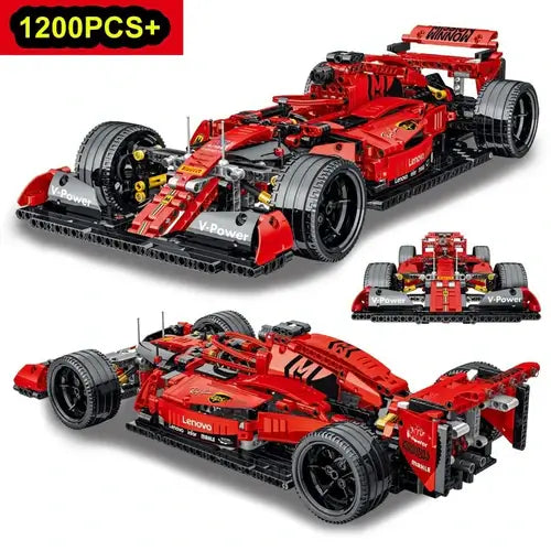 New Technical Red F1 Formula City Speed Racing Car Building Blocks