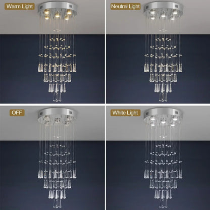 VETRULUS Raindrop Crystal LED Chandelier, Selectable Sizes