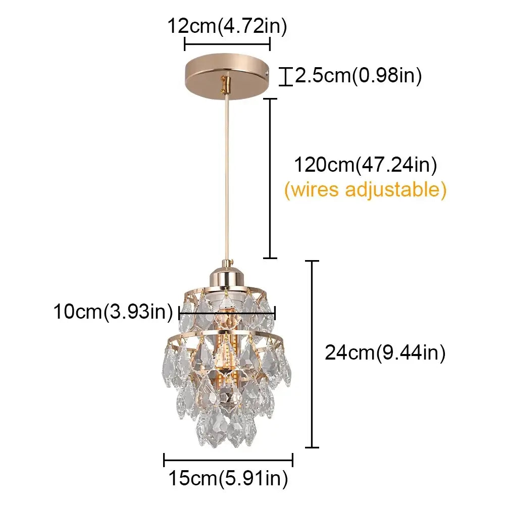 Vinilky Gold Crystal Pendant Light, SG03 or SG04
