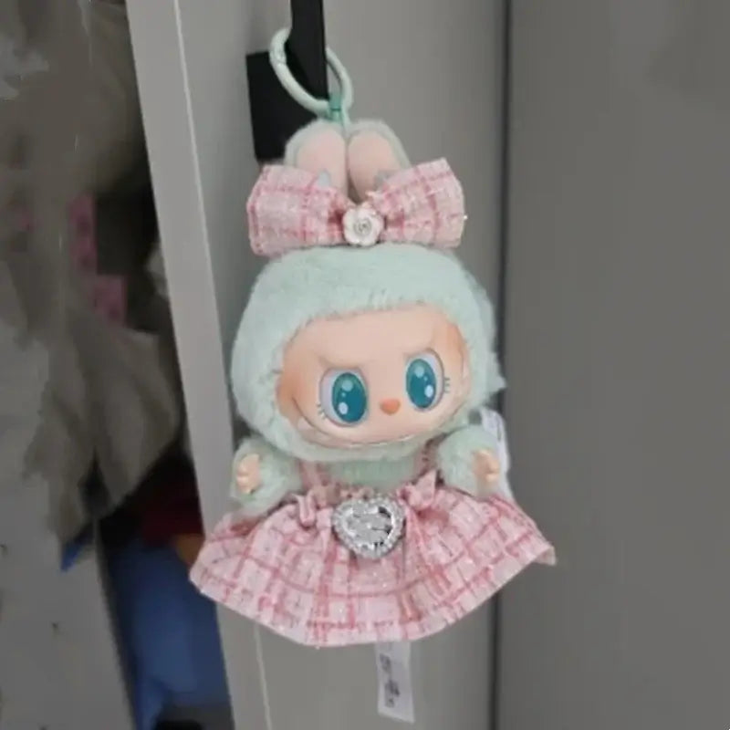 Labubu plush doll skirt set