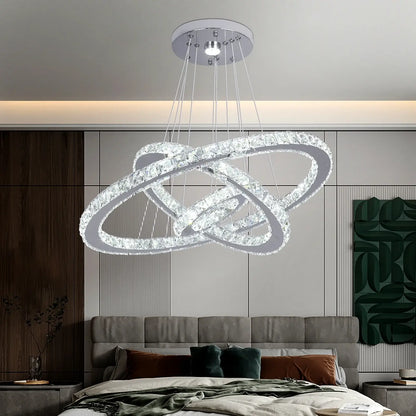 Modern Crystal Ring LED Pendant Chandelier