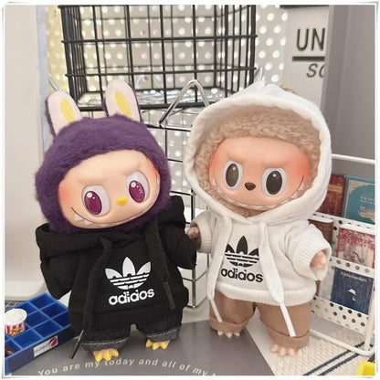 Labubu Doll Clothes Hoodie &amp; Pants Set | 15/17cm Dolls