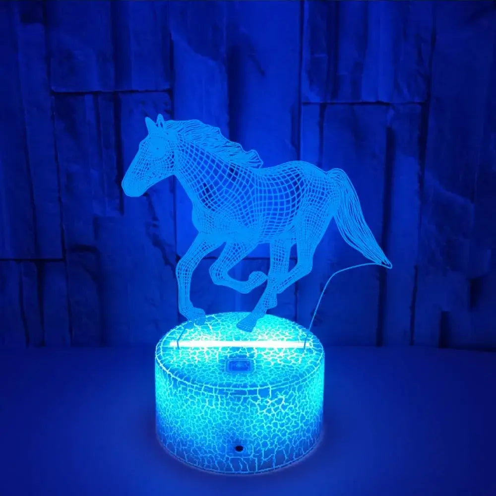 Horse 3D Illusion LED Night Light with Remote