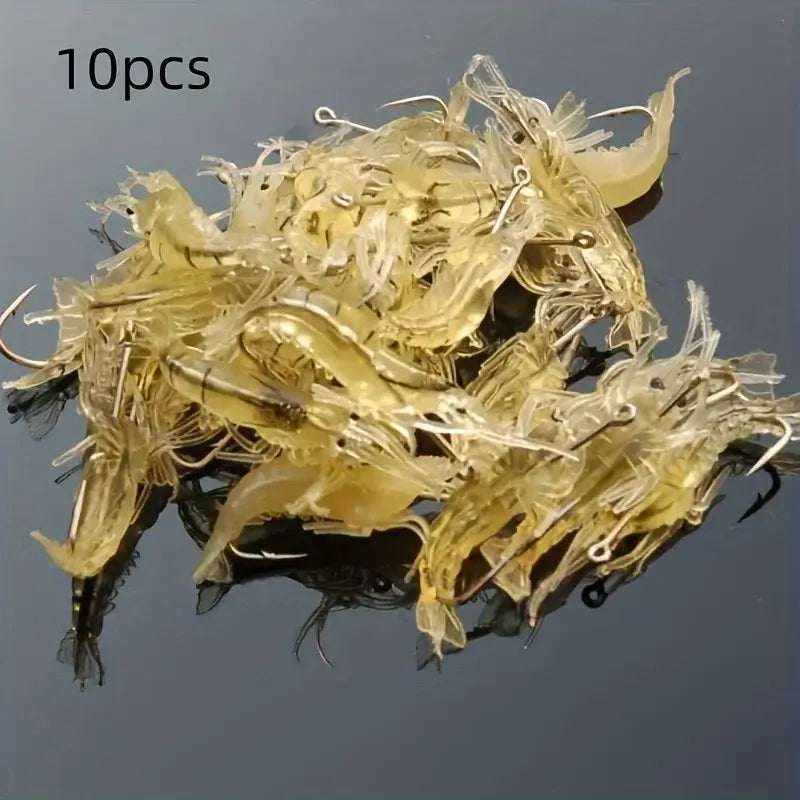 Soft Shrimp Fishing Lures, 5–100 Piece Options