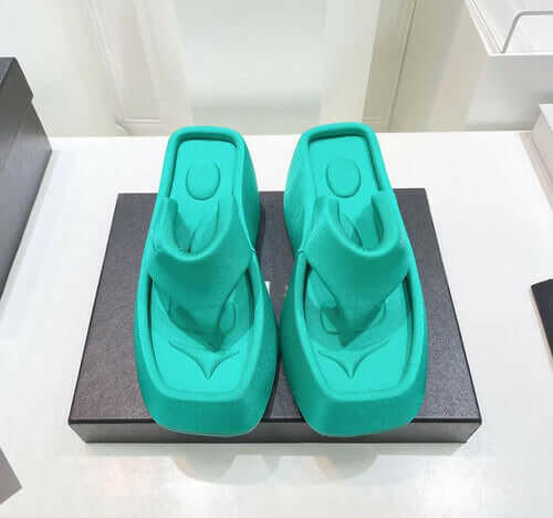 Luxury Platform Square Toe Slippers