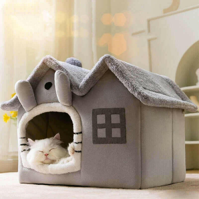 Removable Roof Plush Pet House.