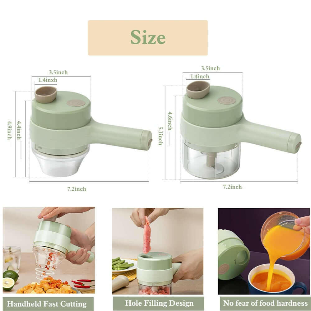 Portable Handheld 4 in 1 Electric Vegetable Slicer.