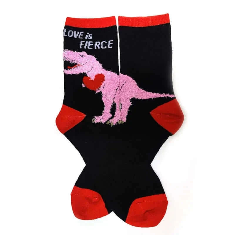 Valentine Day Women Socks Funny Cartoon Socks Four Leaf Clover Corgi Dog Letter Cute Love Dinosaur Anniversary Present Gifts
