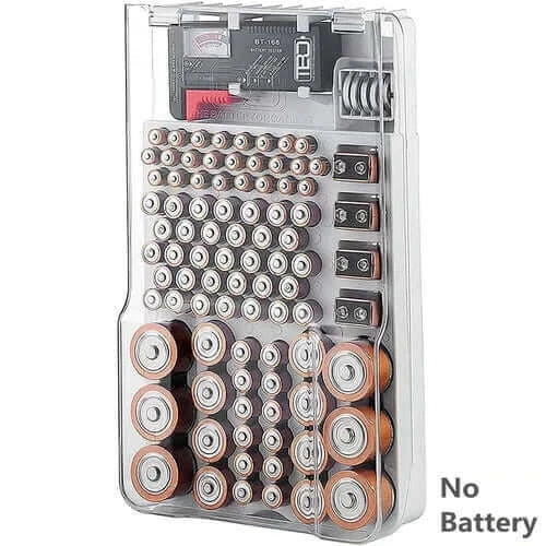 The Battery Organizer and Tester with Cover Battery Storage Organizer.