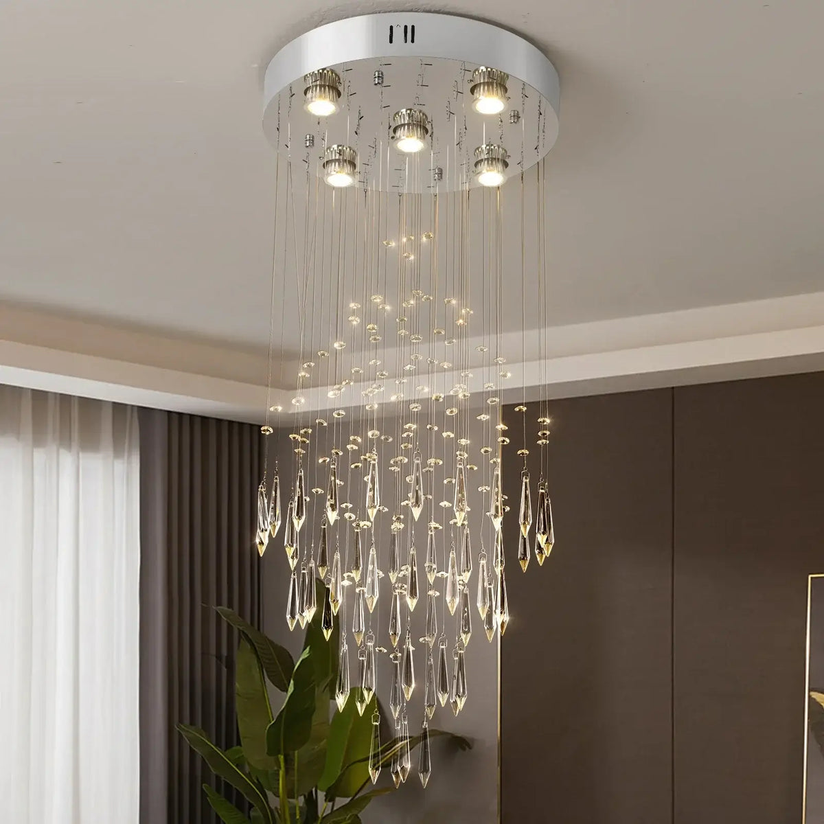 VETRULUS Raindrop Crystal LED Chandelier, Selectable Sizes