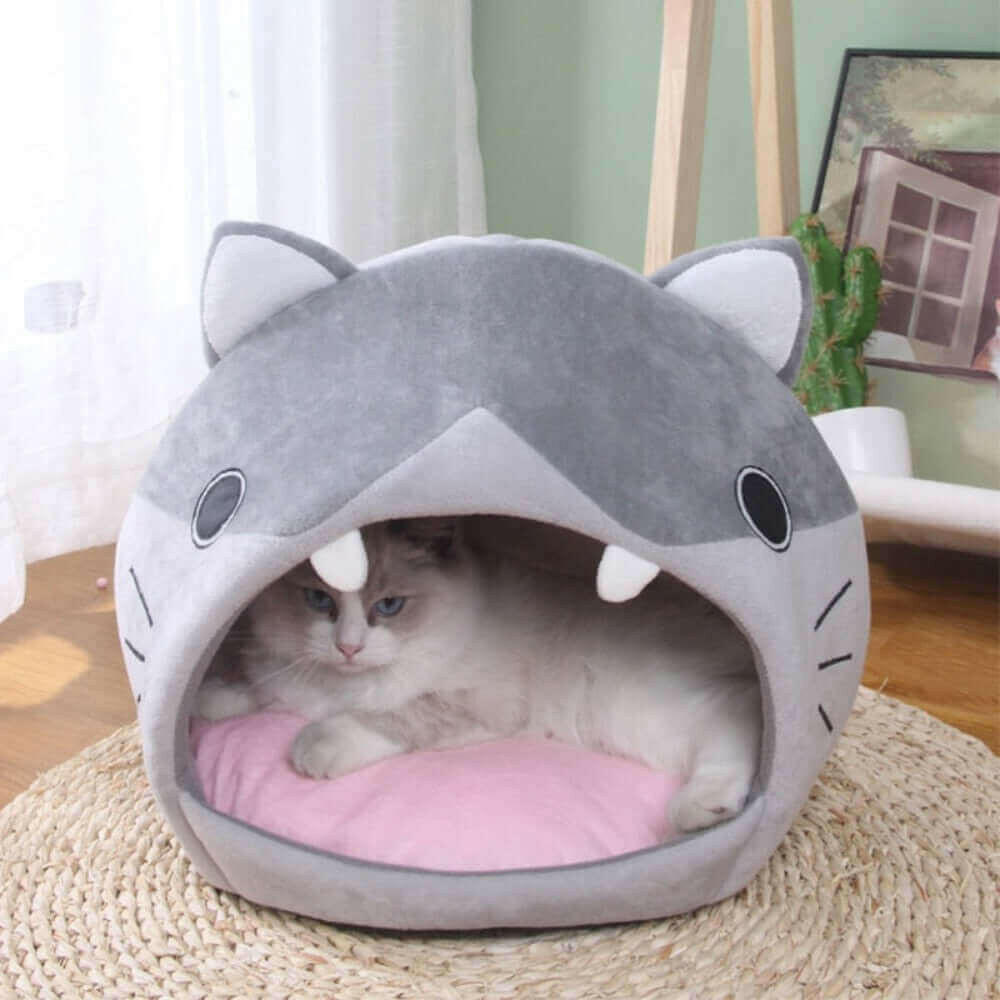 Cat Cartoon Cozy Bed House.