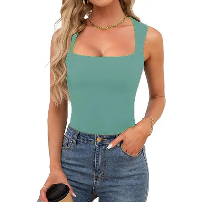 Slim Fit Square Collar Sleeveless Vest for Women Stylish Trendy Base Layer Top Fashionable Casual Wear Versatile Comfortable
