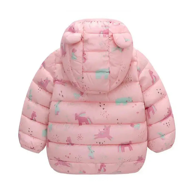1-5 Years Baby Boy Hooded Lightweight Down Jacket Kids Girl Cartoon