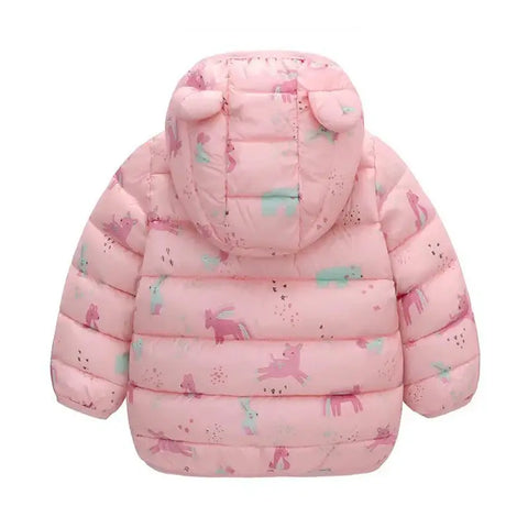 1-5 Years Baby Boy Hooded Lightweight Down Jacket Kids Girl Cartoon